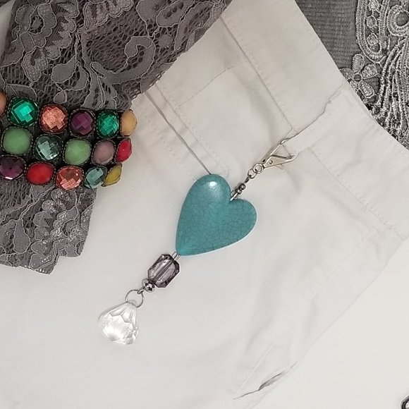 Blue heart Key chain holder Handmade accessories - Picture 7 of 15